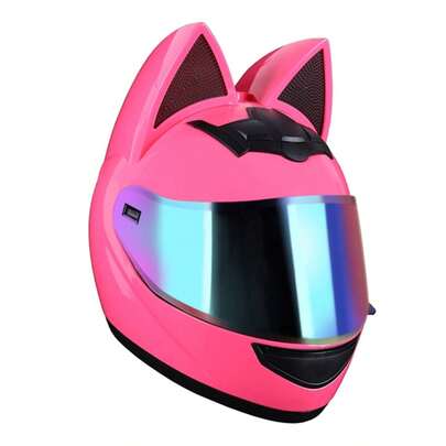 Capacete Casque Moto Motorcycle Full Face Helmet Women Moto Ear Helmets Personality Motorbike Helmet Cat Ear Helmet Motocross