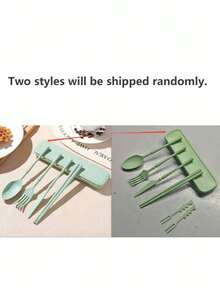 3-In-1 Cutlery Set, Camping Utensils Set With Storage Box, Reusable Spoon, Knife And Fork, Portable Travel Flatware, Plastic Case, Suitable For Travel, Picnic, Camping Or Daily Use, Great For Students, Travel And Kitchen, Essential For Back To School - Multicolor - View 8