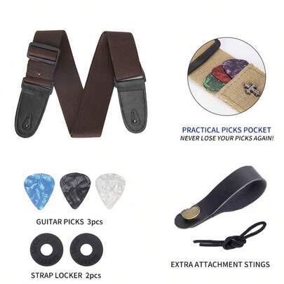 Correa de guitarra folk de algodón, diseño clásico personalizado para guitarra eléctrica, bajo