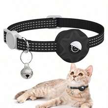 1 Stück IOS Haustier-Tracker Halsband, Echtzeit-Katzen-Ortungsgerät Halsband mit Glöckchen, verstellbares reflektierendes kleines Katzenhalsband, abnehmbarer Anti-Verlust-Katzenhalsriemen, Outdoor-Spaziergang Haustier-Ortungsgerät Halsband, süßes Katzen-Accessoire, Ausbruchsicheres Katzenhalsband, Alltagstragbares Haustier-Halsband - Verschiedenfarbig - Übersicht 7