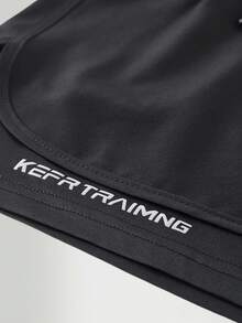 男士双层户外运动短裤，柔软透气，速干，带手机口袋和毛巾环，适合跑步、健身和户外休闲，黑色 - 黑色 - 查看 8