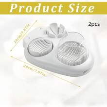 三合一切蛋器 - 重型不锈钢切割器 - 厨房切片工具，适用于草莓、蘑菇、葡萄、樱桃番茄 - 白色 - 白色 - 查看 11