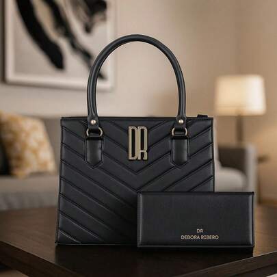 Bolsa Feminina Média Alça Transversal Tiracolo Ajustável Elegante Couro Sintético Casual Festa Moderna Fashion + Carteira Moda 2026