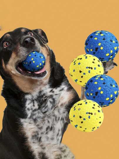 Indestructible Tennis Balls Designed For Dogs Who Love To Chew, Durable, Bouncy, Lightweight And Floating Dog Toys, Available In Colors Like Blue, Yellow And White, Suitable For Dogs Of All Sizes