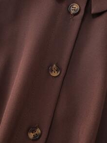 Women's Sleeveless A-Line Mini Dress, Spaghetti Strap Beach Dress, Cute Bohemian Retro Button A-Line Mini Dress Summer - Brown - View 5