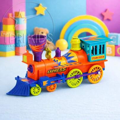 TREM DE BRINQUEDO GRANDE TRENZINHO INFANTIL COLORIDO EXPRESSO MARIA FUMAÇA LOCOMOTIVA EXPRESSO MENINO MENINA EDUCATIVO