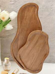 1 Stück/2 Stück erdnussförmiges Holztablett, geeignet für Make-up, Parfüm, Badezimmer, Cupcakes, Geschirr, verwendbar für Geburtstag, Thanksgiving, Halloween, Ostern, Valentinstag, Weihnachtsdekoration, Raumdekoration - Braun - Übersicht 8