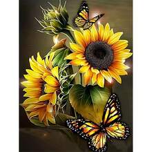 1pc DIY Butterfly & Sunflower Pattern 5D Diamond Painting Kit, [30*40cm/11.8*15.7in] [40*50cm/15.7/19.7in], Suitable For Adult Beginners DIY Mosaic Diamond Art, Full Drill Handmade Hobby, Wall Decor For Living Room, Bedroom, Office, Surprise Gift For Family And Friends, Frameless - No Frame - View 7