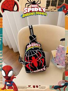 1 Pc Marvel Officially Licensed Spider-Man Pattern Chest Bag Adjustable Strap Crossbody Bag, Zipper Closure Shoulder Bag, Lightweight Sling Pouch Perfect For Men/Teens/Students/Graduates/Young Fans, Ideal For Daily/Outdoor/Sports/Running/Fitness! , Hiking Bag - VHF52232-s - View 11