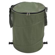 Basurero portátil de gran capacidad para camping: contenedor multiusos desplegable con tapa, fabricado en tela Oxford 600D resistente en color verde OD. - A - Ver 5