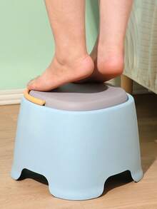 带把手的塑料凳，小巧的脚凳，适用于客厅、玄关、浴室 - 彩色 - 查看 4