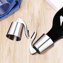 3pcs Wine Stopper - Stainless Steel Wine Bottle Stopper With Silicone Seal, Reusable Beverage Preserver, Freshness Keeper, Premium Bottle Sealers, Ideal Wine Saver Accessory Gift Set - Silver - View 2