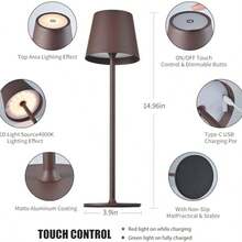 1/2 st modern nordisk LED-skrivbordslampa, ögonskyddande lampa, inbyggt uppladdningsbart batteri, touchkontroll, bärbar nattlampa, lämplig för vardagsrum, sovrum, matsal, kontor, sängbord och annan dekorationsbelysning, julklapp - flerfärgad - Visa 6
