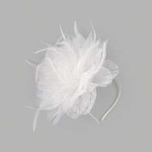 1pc Fascinator For Women Flower Feather Mesh Hair Accessory Kentucky Derby Wedding Hat Tea Party Hat Hair Clip And Headband - 彩色 - 查看 20