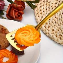 6件套金色不锈钢厨具套装：韩式汤勺、漏勺、煎锅铲 - 必备烹饪用具，奢华金色汤勺 - 彩色 - 查看 6