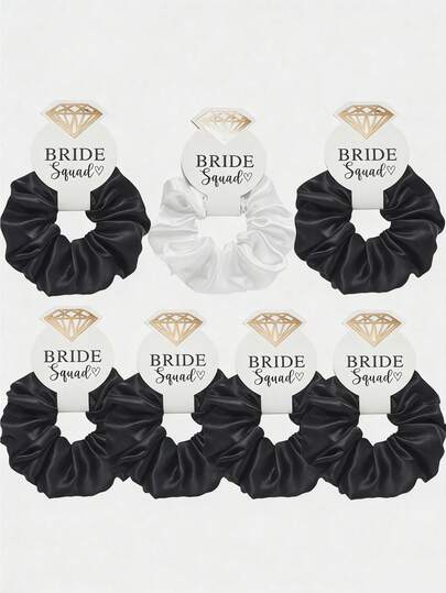 Minimalist Velvet Embroidered Rhinestone Hair Scrunchie, Suitable As Bridesmaid Gift, Bachelorette Party Favor, Bridal Wedding Memento Or Wedding Gift, Versatile Satin Rhinestone Elastic Hair Tie, Party Gift, Wedding Gift, Bridesmaid Gift, Women Hair Accessories, Hair Tie, Hair Scrunchie