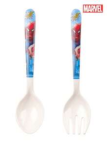 2 piezas Juego de cucharas de los Vengadores con licencia oficial, utensilios de acero inoxidable con diseños de personajes de dibujos animados lindos para la cocina, el hogar, al aire libre, regalo de Navidad o cumpleaños - Multicolor 3 - Ver 1