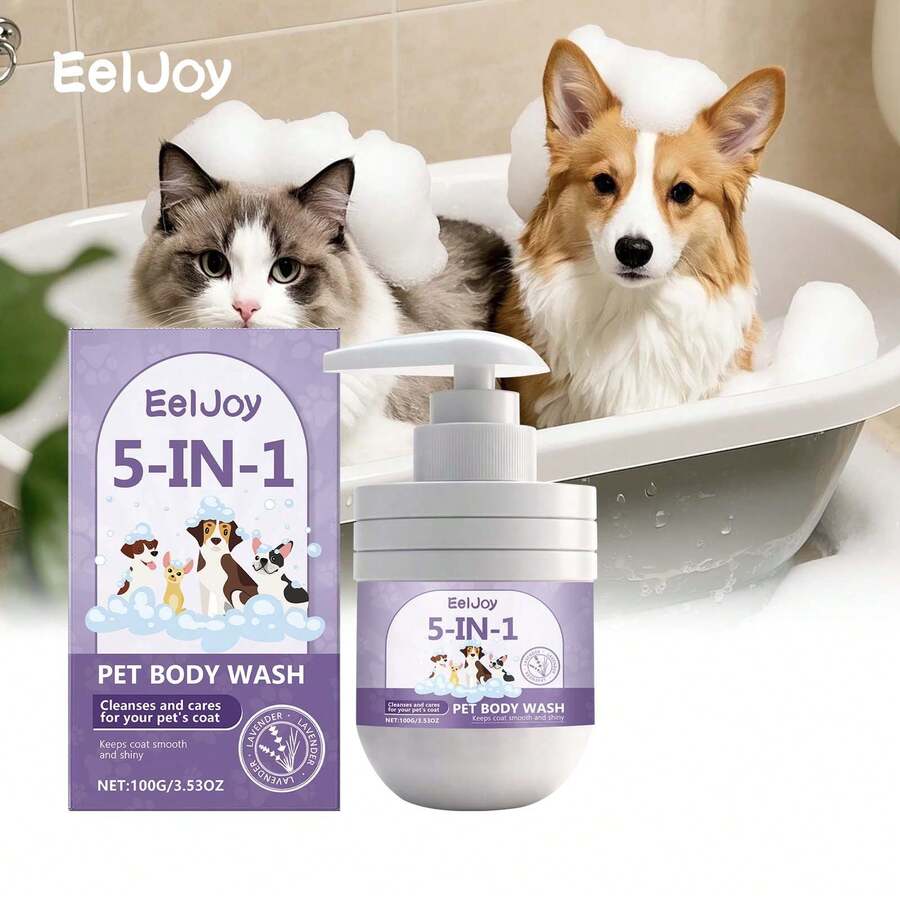 EelJoy Pet Shampoo, Gentle Cleansing For Fur, Keeps Pet Coat Smooth And Glossy - 100ml - View 1