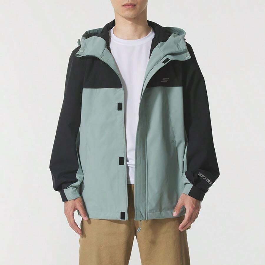 Skechers Golf Series Woven Men's Commuter & Business Casual Jacket/Outerwear P425M213-06J1 - Gray-green - View 1