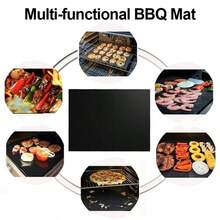 10x BBQ Grill Mat Non Stick Reusable Baking Mats For Outdoor BBQ Cooking Sheets - 10Pcs - View 3