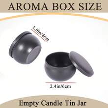45 Stück/6 Set schwarze runde Metall Kerzenglasset DIY Aromatherapie Kerzen Zubehör, kleine Artikel Aufbewahrung, Hochzeit Geburtstags Party Dekoration, Geschenk für Freunde - kleiner Bauch - Übersicht 3