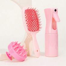 3 Stück Haarpflege-Set, inklusive Silikon-Kopfhautmassagegerät, Haarmist-Sprühflasche und Kamm, unisex - Feiner Nebel-Spray, kontinuierliches Sprühen, einfache Reinigung, geeignet für normalen Haartyp - Verschiedenfarbig - Übersicht 12