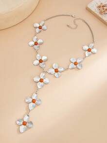 1 pieza Collar en Y con parche floral retro, adecuado para uso diario - Multicolor - Ver 8