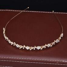 1pc Fashion Everyday Versatile Floral Crystal Embellished Headband, Elegant & Delicate - Multicolor - View 8