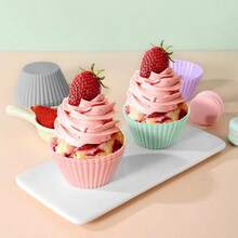 KIT Mini Round Silicone Cake Mold Cupcake Mold Useful Colorful - 查看 9