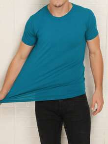 Basic Short-Sleeve T-Shirts With Elastane, Viscose Lycra Knit (Cool Knit) - Exit - View 1