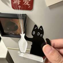 3个亚克力猫咪冰箱贴，猫须和猫毛冰箱贴套装，猫须收纳架，宠物纪念装饰，猫毛纪念品，浴室装饰，厨房装饰，办公室装饰，房间装饰，桌面配件，送给爱猫人士的礼物 - 均碼 - 查看 10