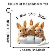 Set de autocolante pentru toaletă cu desene animate, detașabil autoadeziv din PVC, autocolant decorativ pentru renovarea capacului toaletei de baie, autocolant pentru cadă/dulap, baie de acasă, petrecere de sărbători, decorare pentru toaletă - 1 BUC - Vizualizare 8