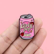 Y2K/Retro Sweetheart Steam Bottle Enamel Pins Cute Girl Brooch Pins Lapel Pin Badge On Backpack Clothing Accessories Fashion Jewelry Gifts - Pink - View 8