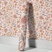 Pink Flower Nursery Wallpaper, Spring Flowers, Children's Rooms, Girls' Rooms, Self-Adhesive Murals - 1PC - View 2