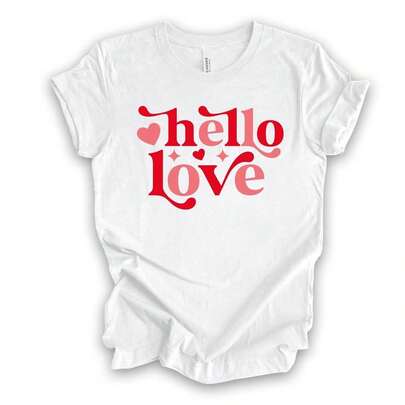H1ello Love VaL1entine's Day T1EE, UniS1ex S1Hirt220g WoM1en's Essential Cotton T1S1Hirt  S1oft And ComfortableSuitable For All People, Whether WoM1en Or M1enhighquality Durable Fabric Suitable For All Seans,Ft To The Touch But Built To LastBreathabletops WoM.En Fall OuiT.S For WoM.En VaC.Ation OuiT.S WoM.En  Costume