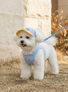 PETSIN 1 Bộ dây dắt chó kèm mũ trùm đầu, có thể điều chỉnh và giặt được cho chó và mèo cỡ nhỏ/vừa - Màu xanh lam - Xem 3
