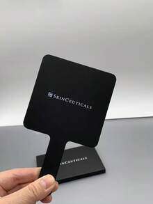 Skinceuticals 方形手持鏡，堅固手柄，高清晰鏡面，壓克力材質，輕量，耐刮，防霧，易清潔，便攜，日常使用 - 黑色 - 查看 3