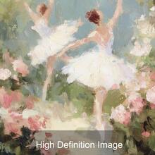 1pc Framed/Unframed Ballerinas Dancing Grandmillennial Style Canvas Poster Floral Ballet Preppy Art Wall Print Vintage Girly Room Aesthetic Decor Abstract Painting For Dorm,Living Room,Bedroom,Modern Home Decoration - A - View 5