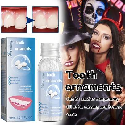 Tooth Decorations, Solid Tooth Decor, Comfortable Material To Enhance Smile Aesthetics, Non-Adhesive Silicone Filling Product