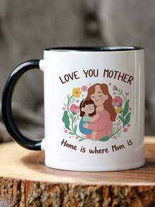 母亲节插画印花马克杯（1个），母亲节礼物，可爱杯子，咖啡杯，生日礼物 - 彩色 - 查看 9