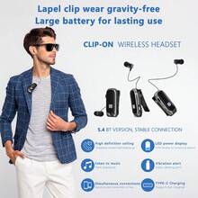 KZ K88 Business Bluetooth 5.4 Lapel Earphone, 20 Hours Talk/Music Time, LED Digital Display, Noise Cancelling Wireless Earbuds - View 11