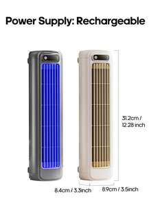 kinscoter 1件裝 2000mAh 可充電多功能桌面風扇，壁掛式冷氣風扇，便攜式桌面塔扇，電動桌面便攜風扇，冷卻海灘旅行配件，可充電戶外空氣循環風扇，適用於廚房與露營 - 塔扇式 - 查看 11