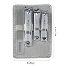 Ombre Stainless Steel Nail Clipper Set, Multi-Style, Portable - Silver - View 7