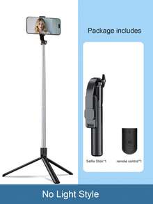 Tangle-Free Quality Selfie Stick & Tripod 70cm Extendable Selfie Stick With Phone Holder Wireless Remote LED Fill Light 360° Rotatable Tripod Suitable For IPhone And Android Smartphones Plastic Battery-Powered Wireless Connection Mother's Day Mom Gift Spring Travel - one-size - View 10