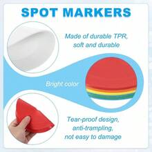 6Pcs Flat Cones, 6 Inch Spot Markers Small Flat Soccer Training Cone Basketball Agility Practice Sports Training Equipment - White - View 4