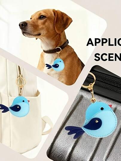 1个可爱麻雀仿皮钥匙扣 | 高品质门禁卡夹、优雅包包挂饰、行李箱配件、宠物挂件 - 非常适合学生、上班族、旅行者