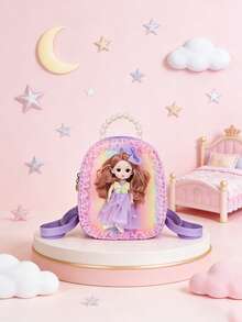 1pc This Stylish And Cute Mini Backpack With A Zipper Closure And A Cartoonish Pearl Princess Design Is A Sweet And Versatile Choice Suitable For Various Occasions. It'S Perfect For Outdoor Activities, Playtime, Commuting, And More, Making It The Perfect Gift For Teenagers. - Multicolor - View 6