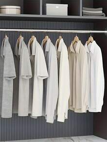 Adjustable Metal Closet Rod, Extendable Clothes Rod, Shower Curtain Rod, Drying Rack, Durable No-Drill Hanging Rack, Heavy-Duty Organizer For Bedroom, Bathroom, Laundry Room, Wardrobe, Room Divider Function - D - View 4