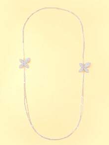 1 chiếc dây chuyền mặt lá đính đá lấp lánh gợi cảm, quà tặng trang sức cho bạn bè. - lá cây - Xem 6