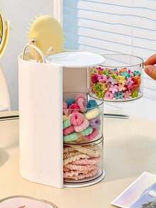 Rotating Desktop Storage Box, Dust-Proof Hair Clip Storage Box For Children's Room - Multicolor - View 4